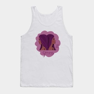 Gemini: Curiosity ignites, two minds in flight. Tank Top